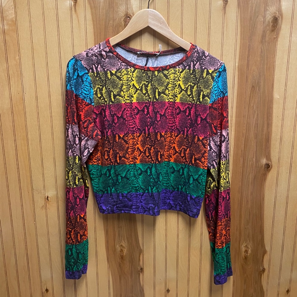 Alice+Olivia Delaina Snake Print Cropped too